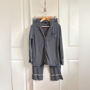 J.Crew Navy & White Striped Pajama Set – Soft Cotton – Size Small